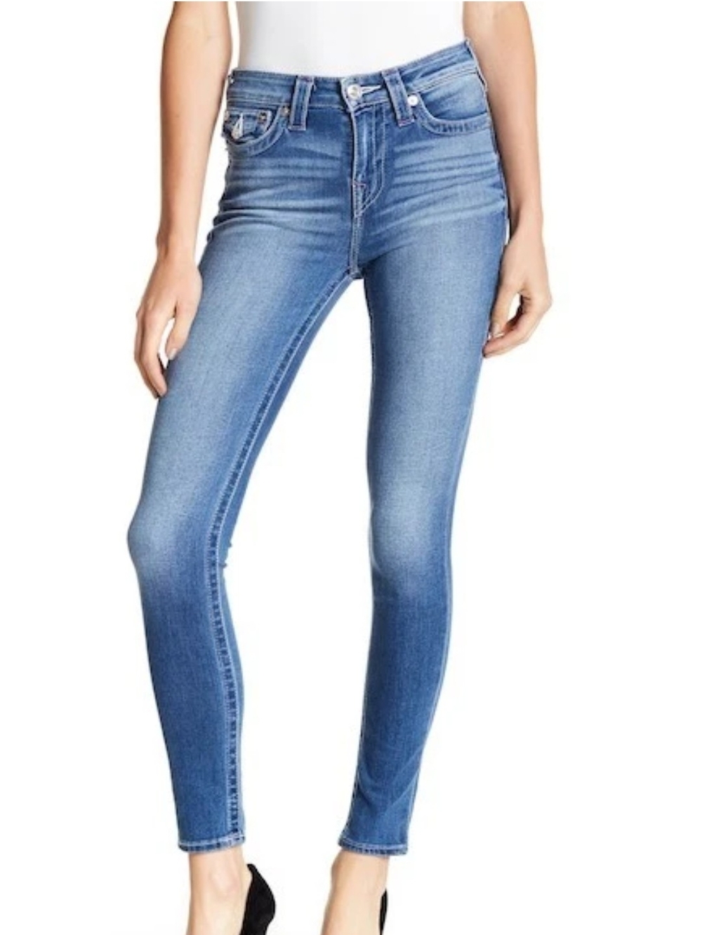 True Religion Women’s Skinny Jeans in Medium Blue Wash